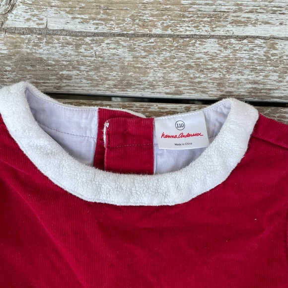 Hanna Andersson Snowflake Dress Red Corduroy Sherpa Trim, Size 110/US 5 - Picture 6 of 6